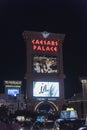 Caesars Palace, The Mirage and Nobu signs at night Las Vegas Royalty Free Stock Photo